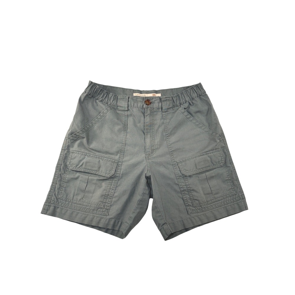 Savane Mens‎ Cargo Shorts Balsam Green W32 Elastic Waist Utility SESB0105